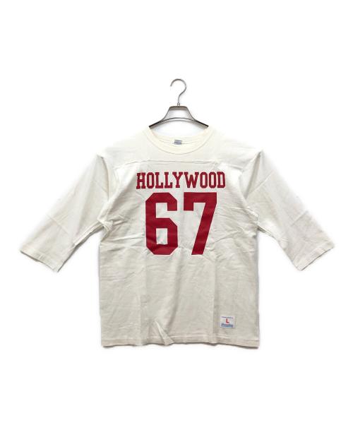 Champion（チャンピオン）Champion (チャンピオン) フットボールTシャツ レッド×ホワイト サイズ:Lの古着・服飾アイテム