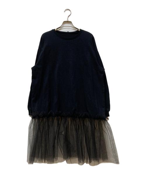 BEARDSLEY（ビアズリー）BEARDSLEY (ビアズリー) チュールコンビTシャツ ブラック サイズ:FREEの古着・服飾アイテム