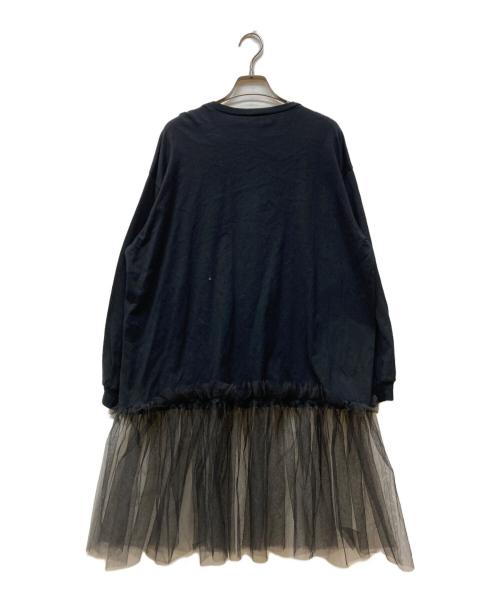 BEARDSLEY（ビアズリー）BEARDSLEY (ビアズリー) チュールコンビTシャツ ブラック サイズ:FREEの古着・服飾アイテム