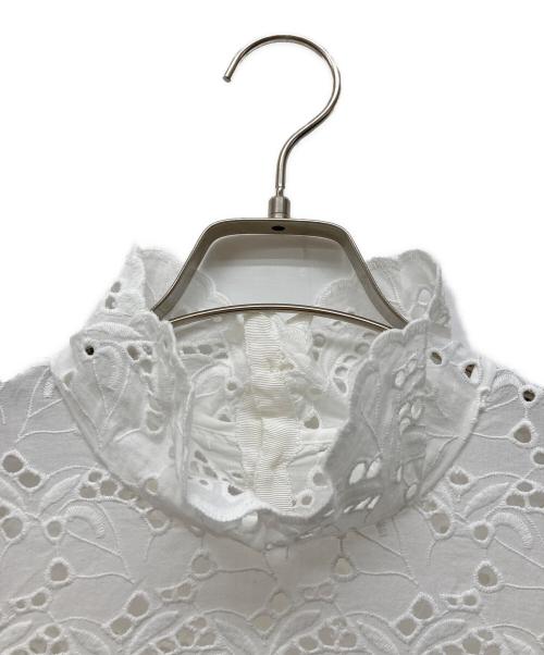 BEARDSLEY（ビアズリー）BEARDSLEY (ビアズリー) カットワークブラウス ホワイト サイズ:FREEの古着・服飾アイテム