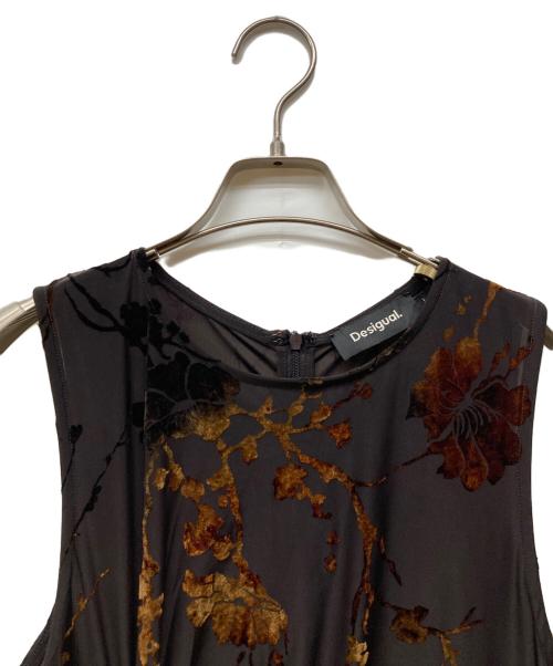 Desigual（デシグアル）Desigual (デシグアル) オリエンタルミディドレス ブラウン サイズ:Lの古着・服飾アイテム