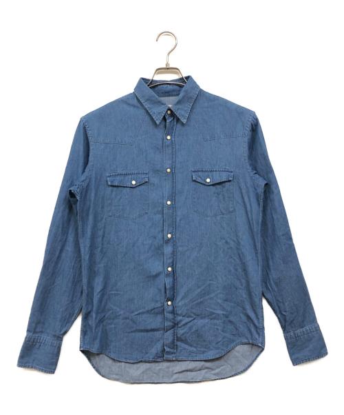 GUY ROVER（ギローバー）GUY ROVER (ギローバー) コットンウエスタンシャツ ブルー サイズ:Mの古着・服飾アイテム