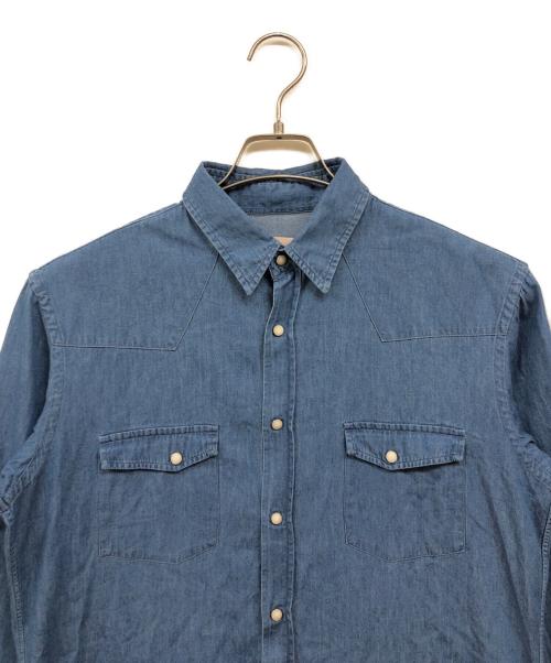 GUY ROVER（ギローバー）GUY ROVER (ギローバー) コットンウエスタンシャツ ブルー サイズ:Mの古着・服飾アイテム