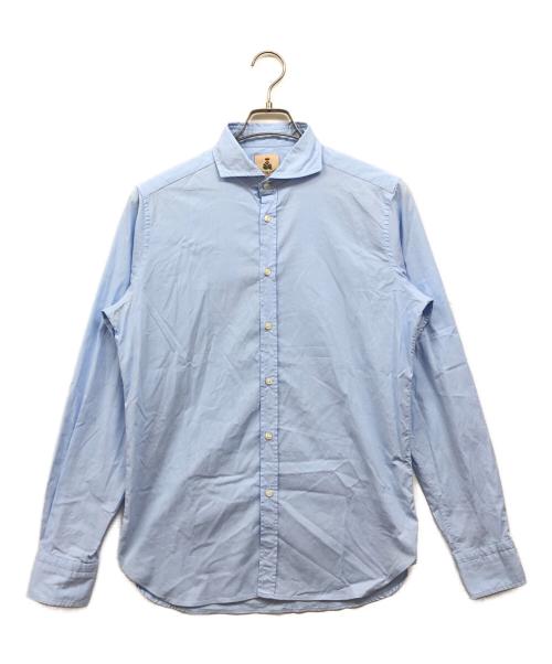 GUY ROVER（ギローバー）GUY ROVER (ギローバー) ホリゾンタルコットンシャツ ブルー サイズ:39の古着・服飾アイテム