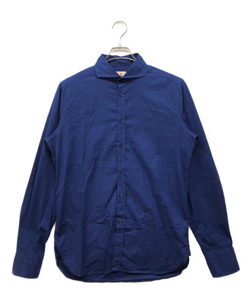 GUY ROVER（ギローバー）GUY ROVER (ギローバー) ホリゾンタルコットンシャツ ブルー サイズ:39の古着・服飾アイテム