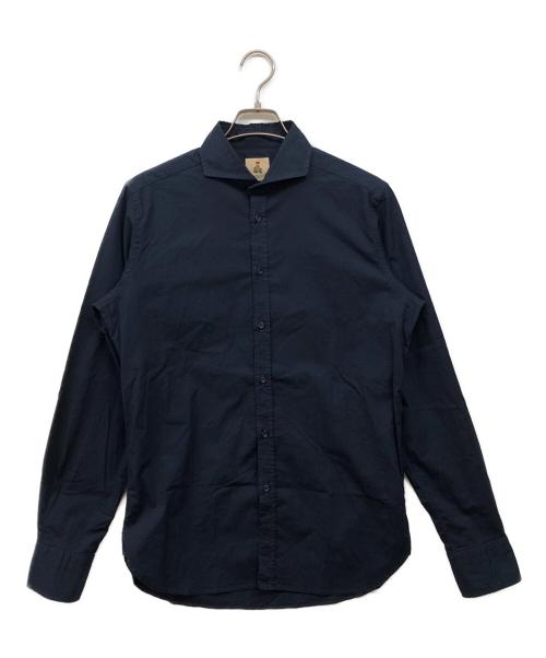 GUY ROVER（ギローバー）GUY ROVER (ギローバー) ホリゾンタルコットンシャツ ネイビー サイズ:39の古着・服飾アイテム