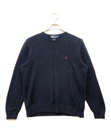 POLO RALPH LAUREN（ポロ・ラルフローレン）の古着「クルーネックニット」｜ネイビー