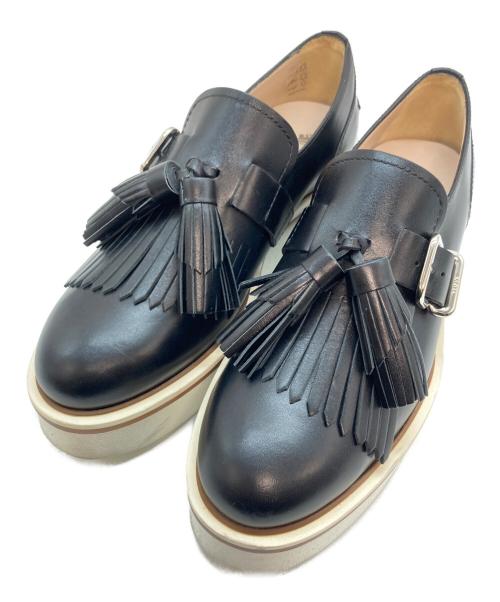 TOD'S（トッズ）TOD'S (トッズ) 厚底タッセルレザースニーカー ブラック サイズ:35の古着・服飾アイテム