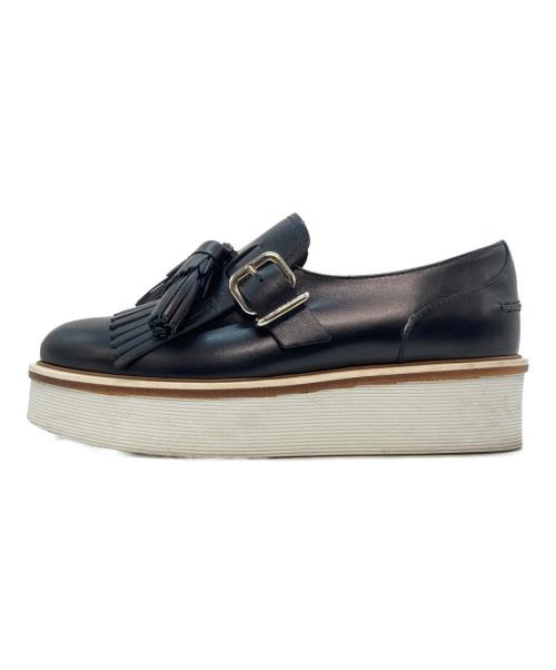 TOD'S（トッズ）TOD'S (トッズ) 厚底タッセルレザースニーカー ブラック サイズ:35の古着・服飾アイテム