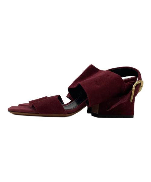 CELINE（セリーヌ）CELINE (セリーヌ) スエードレザーストラップサンダル ボルドー サイズ:35.5の古着・服飾アイテム