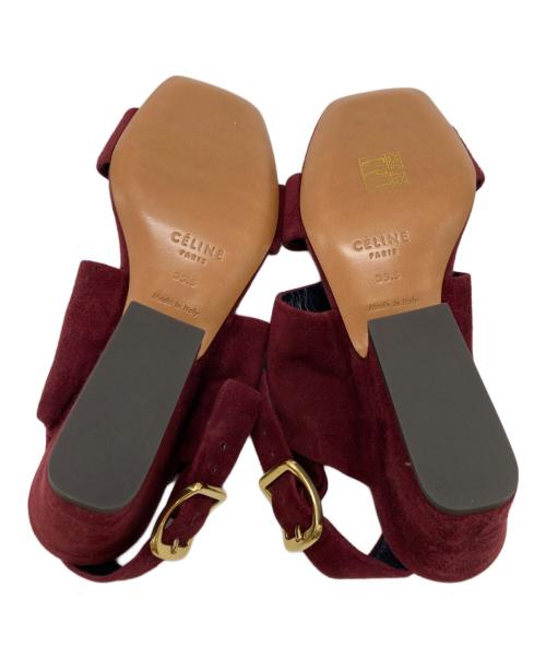 CELINE（セリーヌ）CELINE (セリーヌ) スエードレザーストラップサンダル ボルドー サイズ:35.5の古着・服飾アイテム