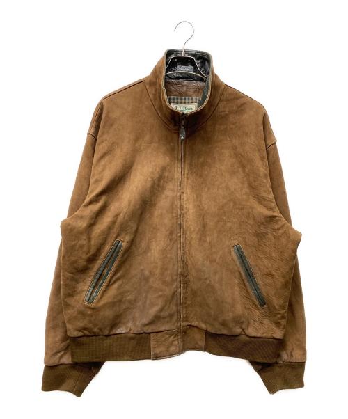 L.L.Bean（エルエルビーン）L.L.Bean (エルエルビーン) スタンドカラージップアップレザージャケット ブラウン サイズ:XLの古着・服飾アイテム