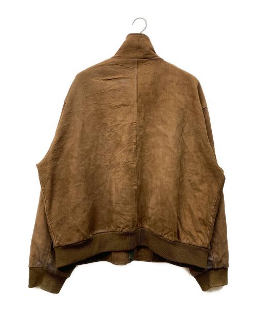 L.L.Bean（エルエルビーン）L.L.Bean (エルエルビーン) スタンドカラージップアップレザージャケット ブラウン サイズ:XLの古着・服飾アイテム