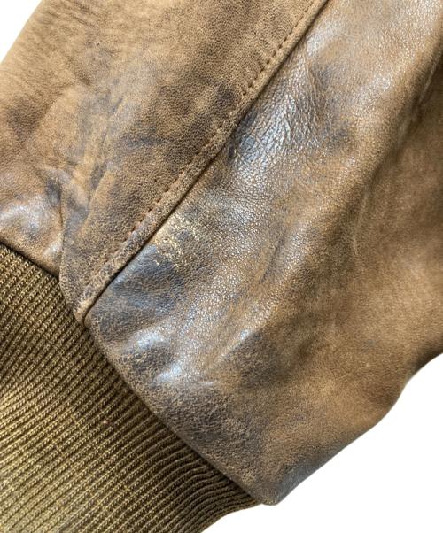 L.L.Bean（エルエルビーン）L.L.Bean (エルエルビーン) スタンドカラージップアップレザージャケット ブラウン サイズ:XLの古着・服飾アイテム