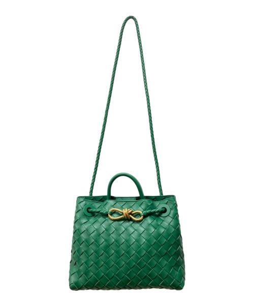 BOTTEGA VENETA（ボッテガベネタ）BOTTEGA VENETA (ボッテガベネタ) イントレチャート スモール アンディアーモ グリーンの古着・服飾アイテム