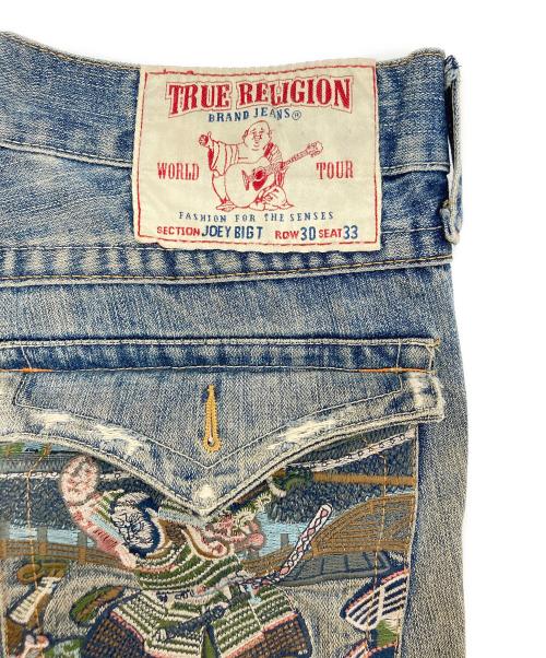 TRUE RELIGION（トゥルー レリジョン）TRUE RELIGION (トゥルー レリジョン) バック刺繍フレアデニムパンツ ブルー サイズ:30の古着・服飾アイテム