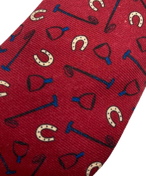 POLO RALPH LAUREN（ポロ・ラルフローレン）POLO RALPH LAUREN (ポロ・ラルフローレン) ウールリネン混ネクタイ レッド サイズ:不明の古着・服飾アイテム