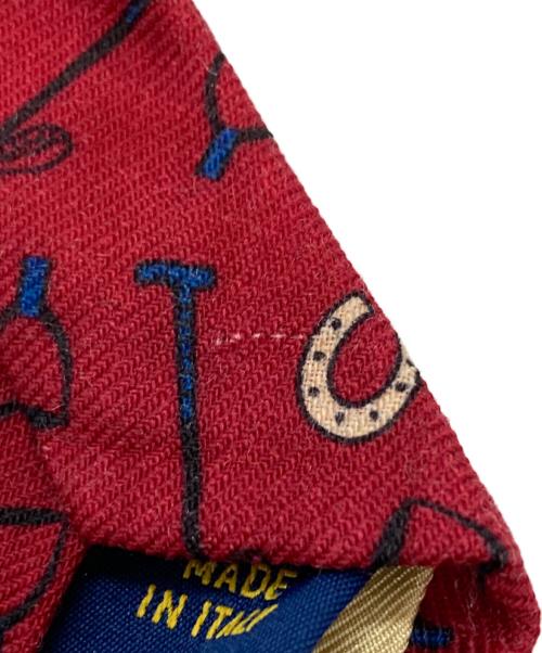 POLO RALPH LAUREN（ポロ・ラルフローレン）POLO RALPH LAUREN (ポロ・ラルフローレン) ウールリネン混ネクタイ レッド サイズ:不明の古着・服飾アイテム