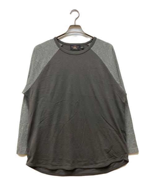RRL（ダブルアールエル）RRL (ダブルアールエル) ラグランカットソー グレー×ベージュ サイズ:XLの古着・服飾アイテム