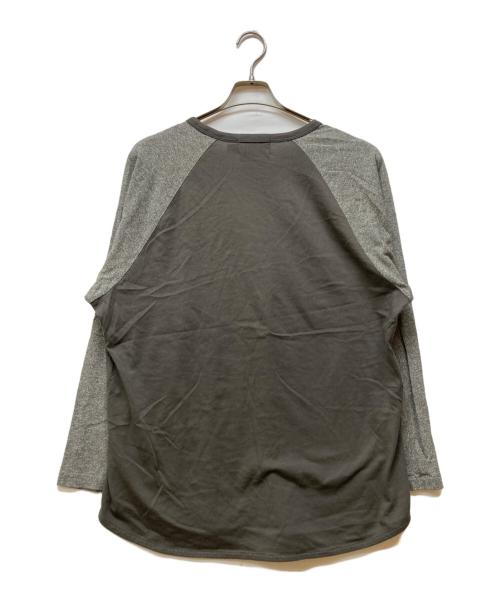 RRL（ダブルアールエル）RRL (ダブルアールエル) ラグランカットソー グレー×ベージュ サイズ:XLの古着・服飾アイテム
