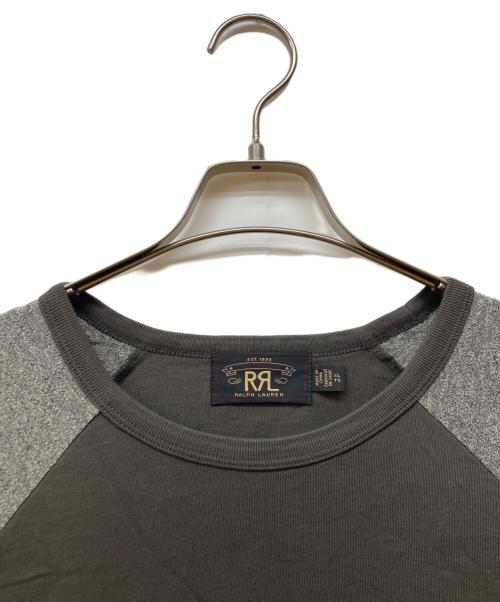 RRL（ダブルアールエル）RRL (ダブルアールエル) ラグランカットソー グレー×ベージュ サイズ:XLの古着・服飾アイテム