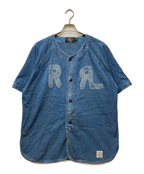 RRL（ダブルアールエル）RRL (ダブルアールエル) デニムベースボールシャツ ブルー サイズ:XLの古着・服飾アイテム