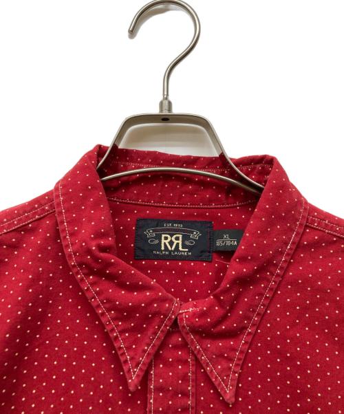 RRL（ダブルアールエル）RRL (ダブルアールエル) ポルカドット ウーブン ワークシャツ レッド サイズ:XLの古着・服飾アイテム