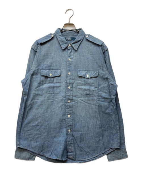 POLO RALPH LAUREN（ポロ・ラルフローレン）POLO RALPH LAUREN (ポロ・ラルフローレン) シャンブレーシャツ ブルー サイズ:XLの古着・服飾アイテム