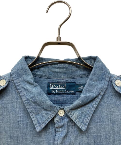 POLO RALPH LAUREN（ポロ・ラルフローレン）POLO RALPH LAUREN (ポロ・ラルフローレン) シャンブレーシャツ ブルー サイズ:XLの古着・服飾アイテム