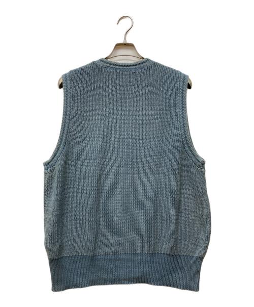 RRL（ダブルアールエル）RRL (ダブルアールエル) Vネックニットベスト ブルー サイズ:Lの古着・服飾アイテム