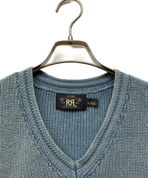 RRL（ダブルアールエル）RRL (ダブルアールエル) Vネックニットベスト ブルー サイズ:Lの古着・服飾アイテム
