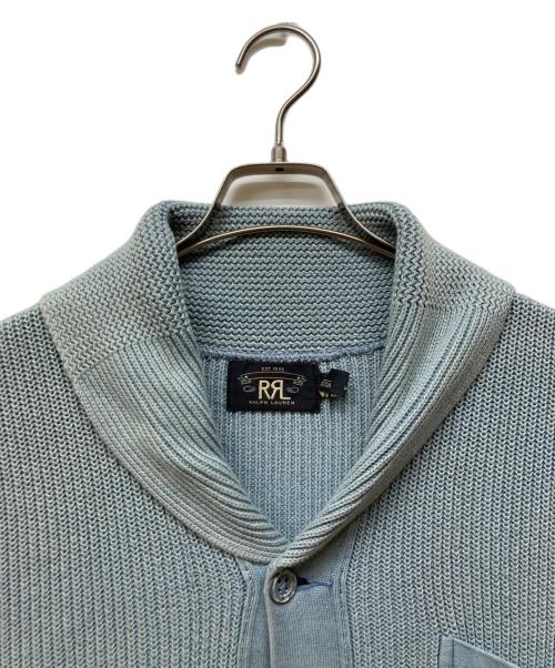 RRL（ダブルアールエル）RRL (ダブルアールエル) ショールカラーカーディガン ブルー サイズ:Lの古着・服飾アイテム