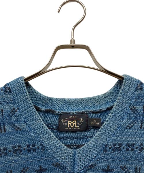 RRL（ダブルアールエル）RRL (ダブルアールエル) インディゴフェアアイルニットベスト ブルー サイズ:XLの古着・服飾アイテム