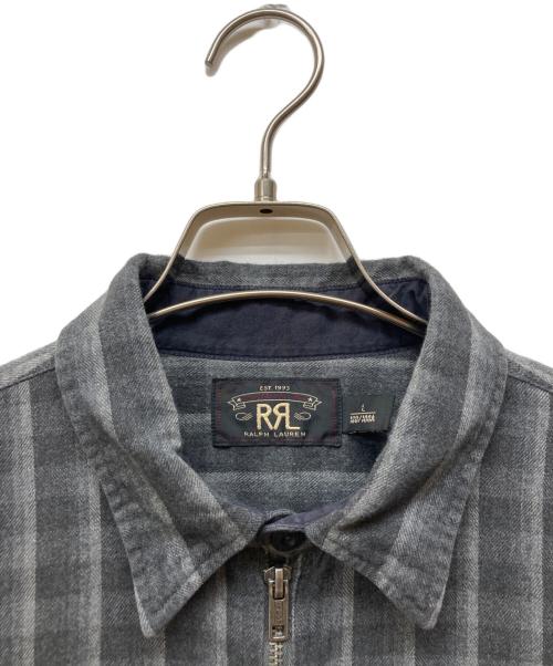 RRL（ダブルアールエル）RRL (ダブルアールエル) ハーフジップチェックシャツ ブラック サイズ:Lの古着・服飾アイテム