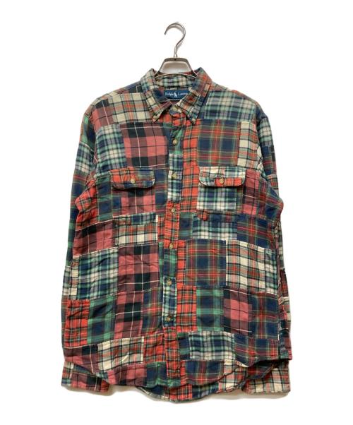 RALPH LAUREN（ラルフローレン）RALPH LAUREN (ラルフローレン) パッチワークシャツ マルチカラー サイズ:Lの古着・服飾アイテム