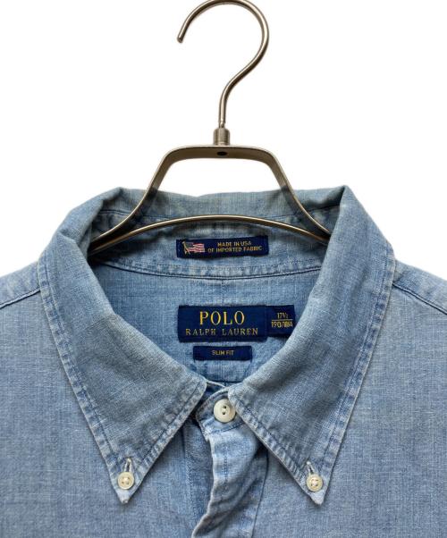 POLO RALPH LAUREN（ポロ・ラルフローレン）POLO RALPH LAUREN (ポロ・ラルフローレン) シャンブレーBDシャツ ブルー サイズ:190の古着・服飾アイテム