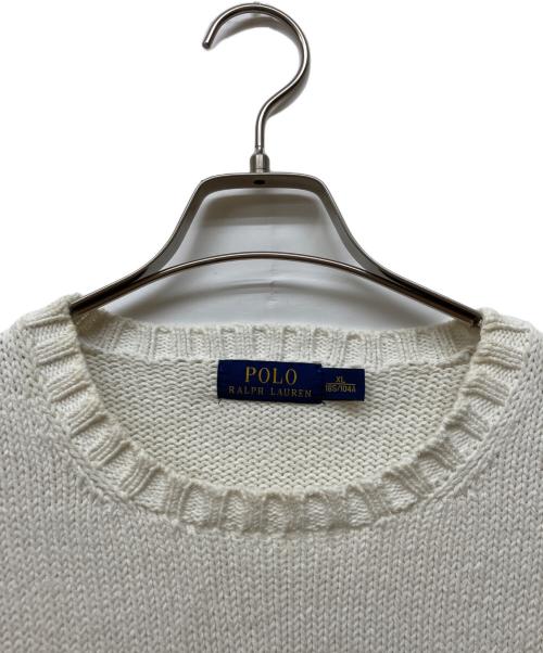POLO RALPH LAUREN（ポロ・ラルフローレン）POLO RALPH LAUREN (ポロ・ラルフローレン) 星条旗立体ロゴニット ホワイト サイズ:XLの古着・服飾アイテム