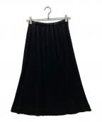PLEATS PLEASEプリーツプリーズ）の古着「ベロアプリーツスカート」｜ブラック