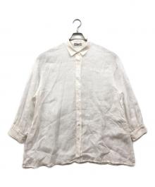 Leilian（レリアン）の古着「シアーリネンシャツ」｜ホワイト