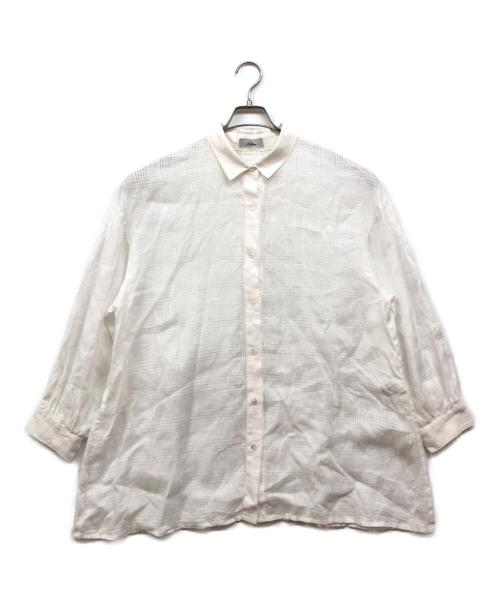 Leilian（レリアン）LEILIAN (レリアン) シアーリネンシャツ ホワイト サイズ:13+の古着・服飾アイテム