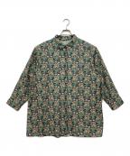 Leilianレリアン）の古着「総柄シャツ」｜グリーン