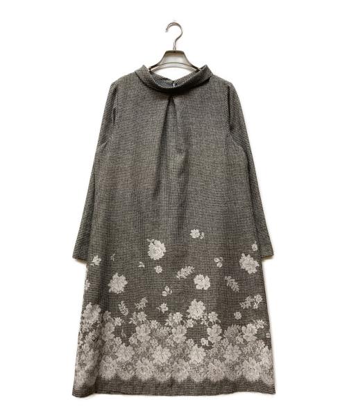 Leilian（レリアン）LEILIAN (レリアン) ブラウスワンピース グレー サイズ:13＋の古着・服飾アイテム
