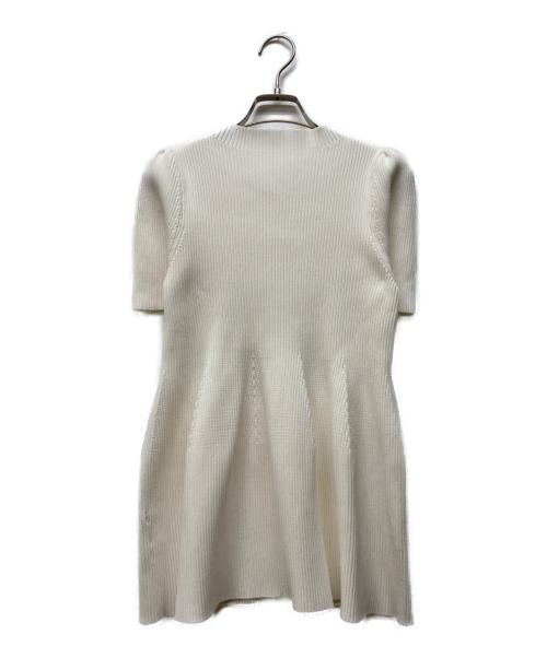 CELFORD（セルフォード）CELFORD (セルフォード) 半袖ペプラムニットプルオーバー ホワイト サイズ:36の古着・服飾アイテム