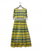 LANVIN en Bleuランバンオンブルー）の古着「半袖ワンピース」｜イエロー