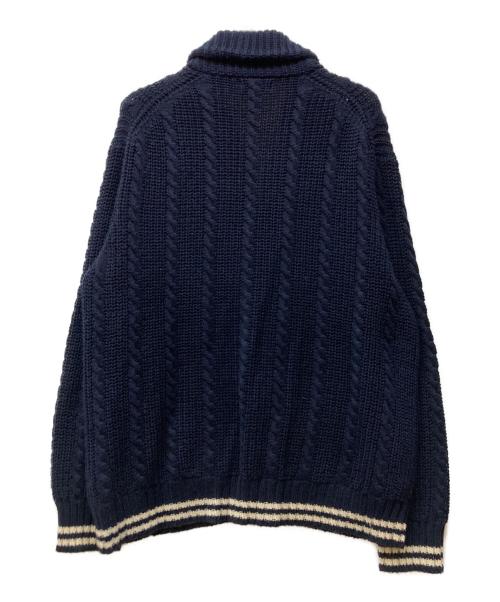 POLO RALPH LAUREN（ポロ・ラルフローレン）POLO RALPH LAUREN (ポロ・ラルフローレン) ショールカラーニットカーディガン ブルー サイズ:XLの古着・服飾アイテム