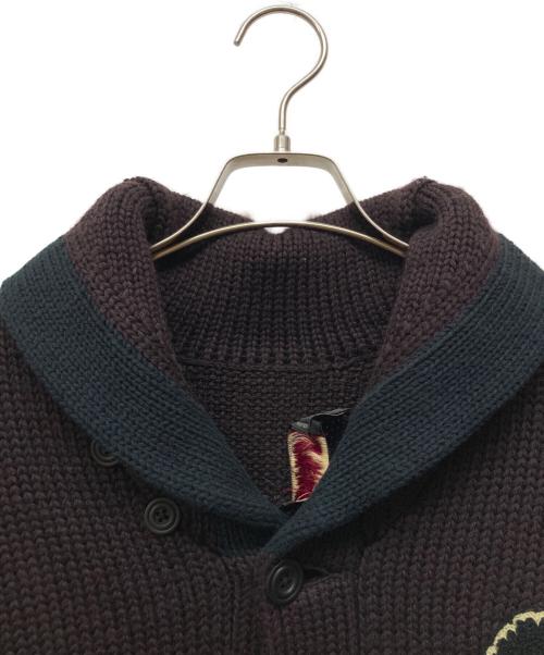 RRL（ダブルアールエル）RRL (ダブルアールエル) Black Cat Cardigan バーガンディー サイズ:XLの古着・服飾アイテム