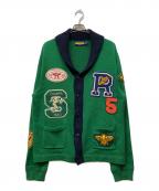 Rugby Ralph Laurenラグビーラルフローレン）の古着「レタードニットカーディガン」｜グリーン
