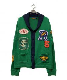 Rugby Ralph Lauren（ラグビーラルフローレン）の古着「レタードニットカーディガン」｜グリーン