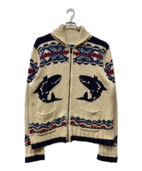 POLO RALPH LAUREN（ポロ・ラルフローレン）POLO RALPH LAUREN (ポロ・ラルフローレン) ジップアップカウチンニットジャケット アイボリー サイズ:Lの古着・服飾アイテム