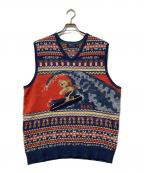 POLO RALPH LAURENポロ・ラルフローレン）の古着「総柄ニットベスト/Sufer Bear Cotton-Blend Vest」｜マルチカラー
